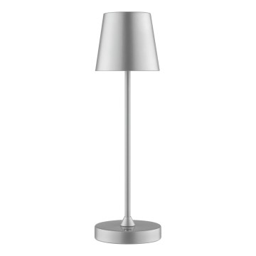 Brilliant - LED stmievateľná dobíjateľná dotyková vonkajšia stolná lampa ELORA LED/2,5W/5V 2700K 2600 mAh IP44 strieborná