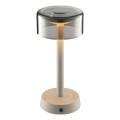 Brilliant - LED stmievateľná nabíjacia dotyková vonkajšia stolová lampa RAZOR LED/2,5W/5V 2700K 2600 mAh IP44 šedá