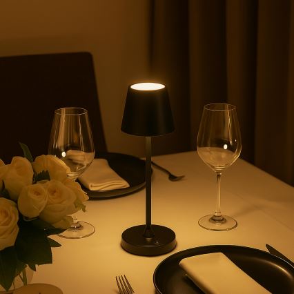 Brilliant - LED Stmievateľná nabíjateľná dotyková vonkajšia stolová lampa ELORA LED/2,5W/5V 2700K 2600 mAh IP44 čierna