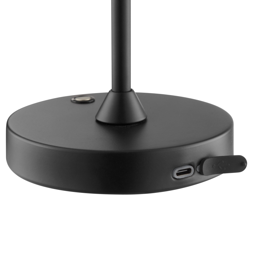 Brilliant - LED Stmievateľná nabíjateľná dotyková vonkajšia stolová lampa ELORA LED/2,5W/5V 2700K 2600 mAh IP44 čierna