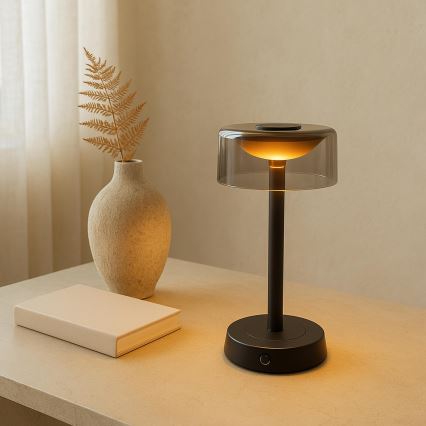 Brilliant - LED stmievateľná nabíjateľná dotyková vonkajšia stolná lampa RAZOR LED/2,5W/5V 2700K 2600 mAh IP44 čierna