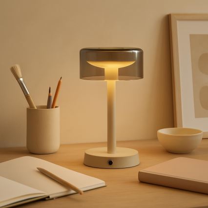 Brilliant - LED stmievateľná nabíjacia dotyková vonkajšia stolová lampa RAZOR LED/2,5W/5V 2700K 2600 mAh IP44 šedá