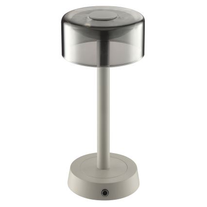 Brilliant - LED stmievateľná nabíjacia dotyková vonkajšia stolová lampa RAZOR LED/2,5W/5V 2700K 2600 mAh IP44 šedá