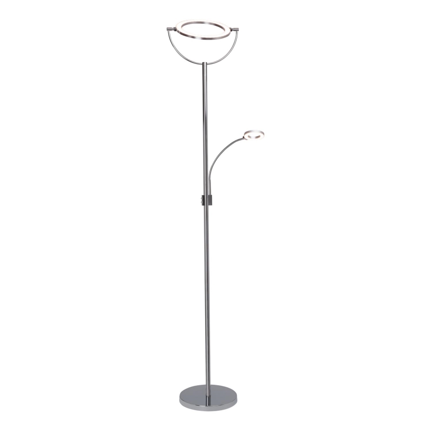 Brilliant - LED Stmievateľná stojacia lampa DEMIAN 2xLED/12W/230V lesklý chróm