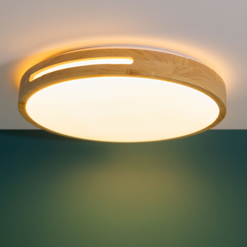 Brilliant - LED Stmievateľné stropné svietidlo WOODBURY LED/24W/230V pr. 39 cm gumovník - FSC certifikované