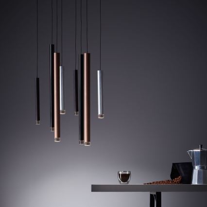 Brilliant - LED stmievateľný luster na lanku CEMBALO LED/32W/230V matný chróm/čierna/hnedá