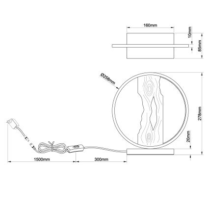 Brilliant - LED Stolná lampa CHAUMONT LED/7,5W/230V borovica