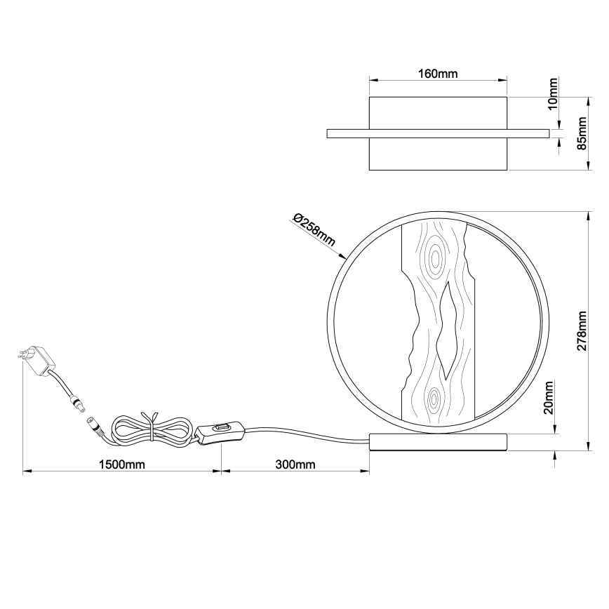 Brilliant - LED Stolná lampa CHAUMONT LED/7,5W/230V borovica