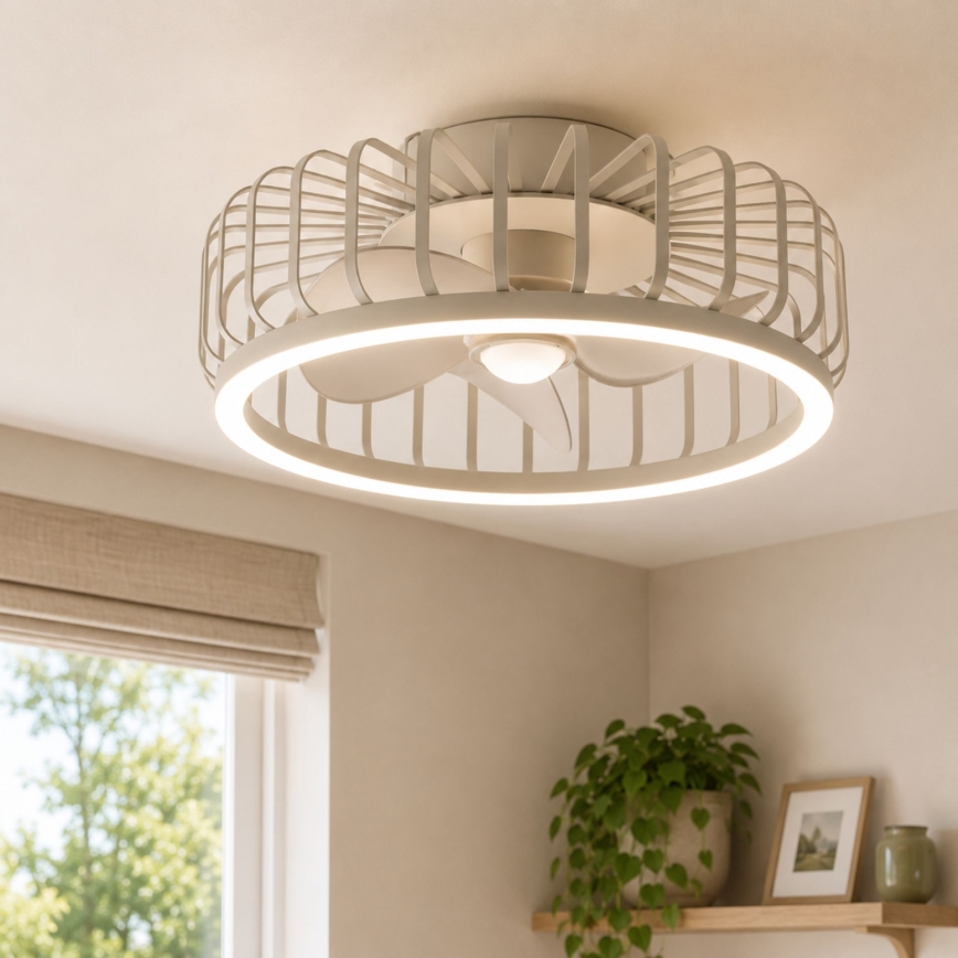 Brilliant - LED Stmievateľné stropné svietidlo s ventilátorom CAPO LED/36W/230V 2700-6500K pr. 48 cm béžová + diaľkové ovládanie