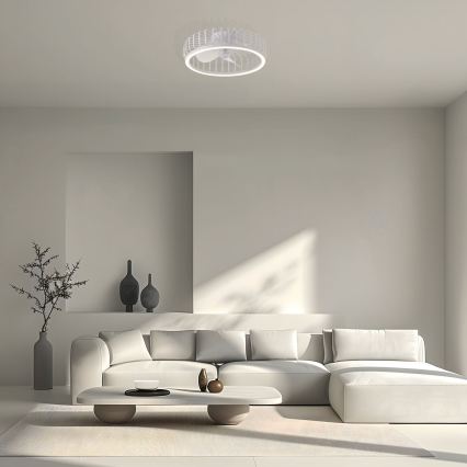 Brilliant - LED stmievateľné stropné svietidlo s ventilátorom CAPO LED/36W/230V 2700-6500K priemer 48 cm biela + diaľkové ovládanie