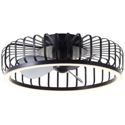 Brilliant - LED stmievateľné stropné svietidlo s ventilátorom CAPO LED/36W/230V 2700–6500K priemer 48 cm čierna + diaľkové ovládanie
