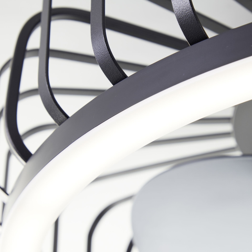 Brilliant - LED stmievateľné stropné svietidlo s ventilátorom CAPO LED/36W/230V 2700–6500K priemer 48 cm čierna + diaľkové ovládanie