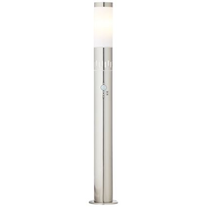 Brilliant - LED Vonkajšia lampa so senzorom LEIGH LED/0,9W/230V + 1xE27/11W 80 cm IP44 lesklý chróm