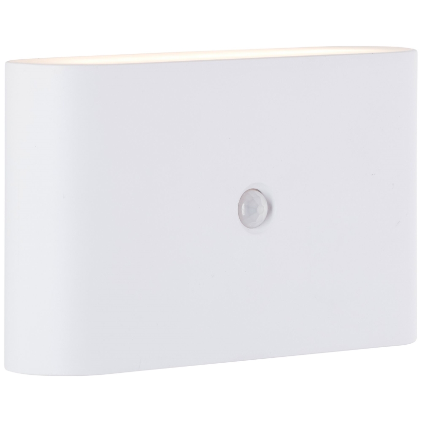 Brilliant - LED Vonkajšie nabíjacie nástenné svietidlo so senzorom XINO LED/3W/5V 3600 mAh IP44 biela