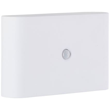 Brilliant - LED Vonkajšie nabíjacie nástenné svietidlo so senzorom XINO LED/3W/5V 3600 mAh IP44 biela