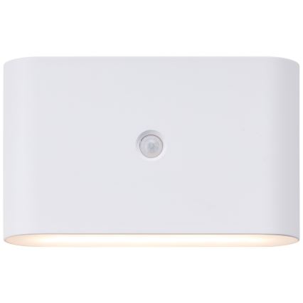 Brilliant - LED Vonkajšie nabíjacie nástenné svietidlo so senzorom XINO LED/3W/5V 3600 mAh IP44 biela