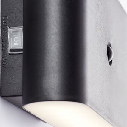 Brilliant - LED Vonkajšie nabíjacie nástenné svietidlo so senzorom XINO LED/3W/5V 3600 mAh IP44 čierna
