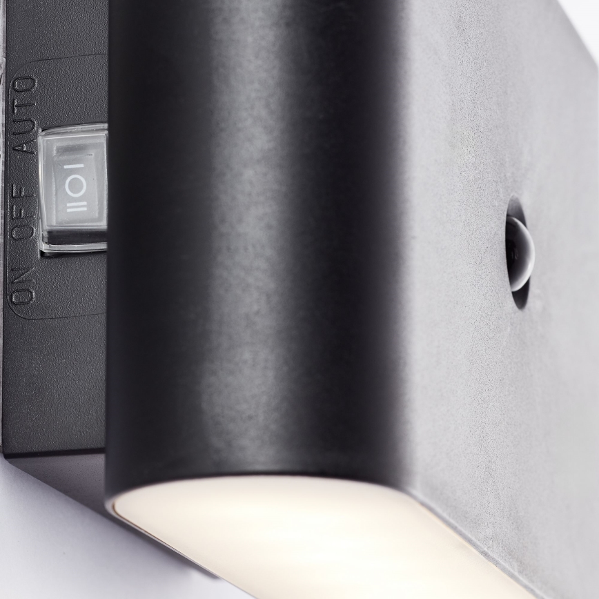 Brilliant - LED Vonkajšie nabíjacie nástenné svietidlo so senzorom XINO LED/3W/5V 3600 mAh IP44 čierna