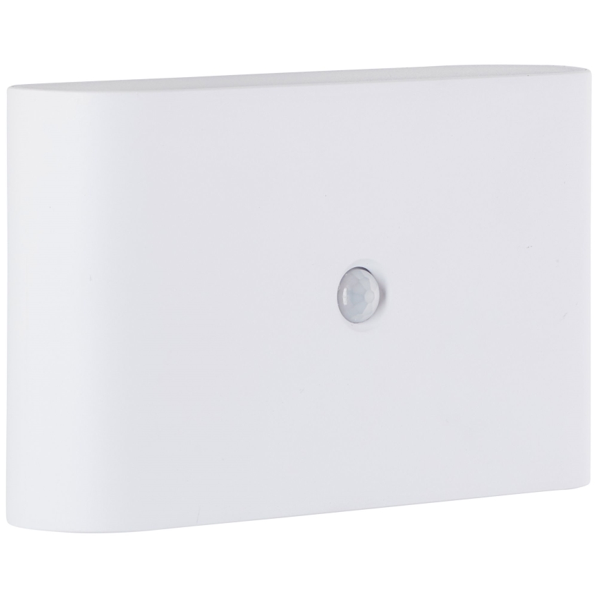 Brilliant - LED vonkajšie nabíjacie nástenné svietidlo so senzorom XINO LED/3W/5V 3600 mAh IP44 biela