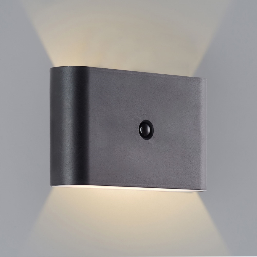 Brilliant - LED Vonkajšie nabíjacie nástenné svietidlo so senzorom XINO LED/3W/5V 3600 mAh IP44 čierna