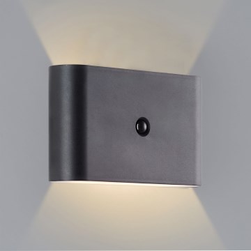 Brilliant - LED vonkajšie nabíjacie nástenné svietidlo so senzorom XINO LED/3W/5V 3600 mAh IP44 čierne