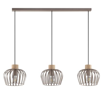 Brilliant - Luster na lanku NORDIC CAGE 3xE27/20W/230V béžová