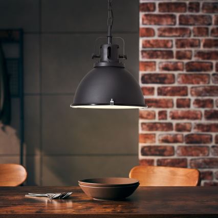 Brilliant - Luster na reťazi JESPER GLAS 1xE27/60W/230V čierny