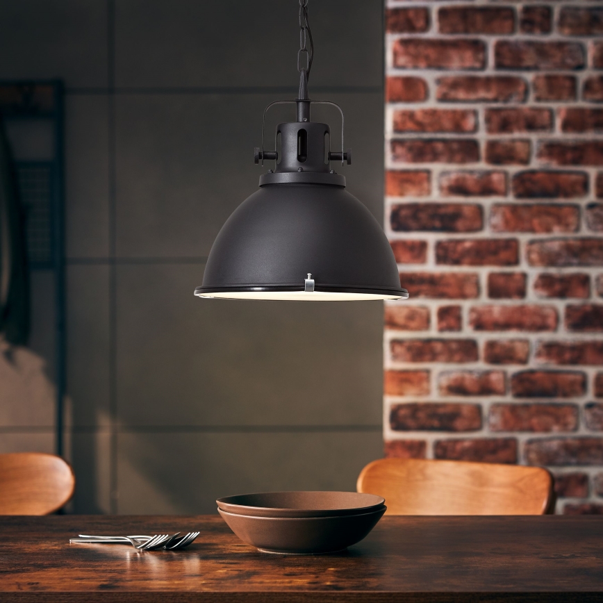 Brilliant - Luster na reťazi JESPER GLAS 1xE27/60W/230V čierny