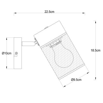 Brilliant - Nástenné bodové svietidlo KAMOLO 1xE27/40W/230V čierna