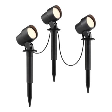 Brilliant - Sada 3x LED vonkajších svietidiel KAMARA LED/8,5W/230V IP44, čierna