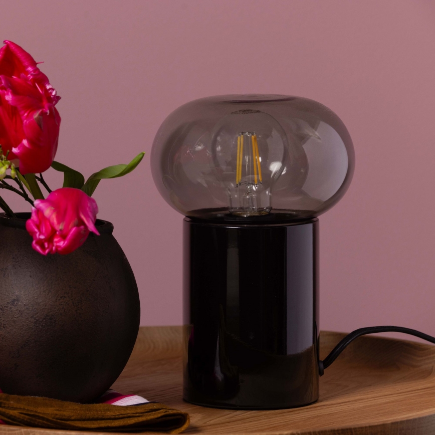 Brilliant - Stolná lampa KNUT 1xE27/25W/230V čierna/číra