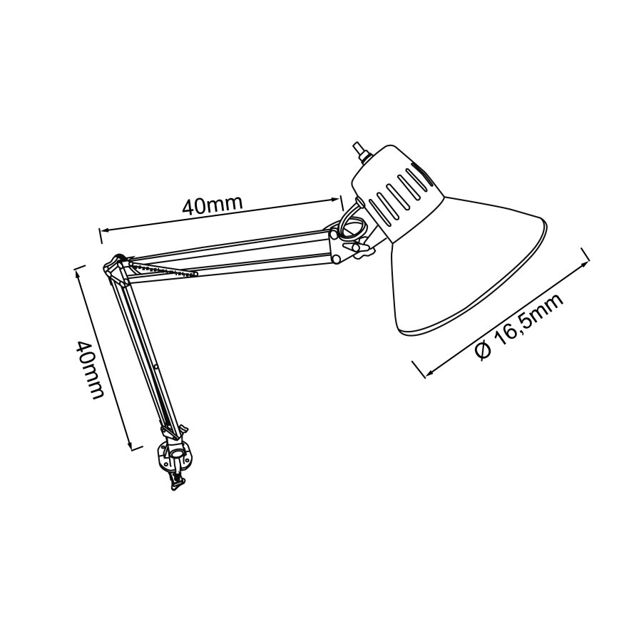 Brilliant - Stolná lampa s klipom HOBBY 1xE27/40W/230V čierna
