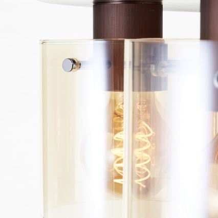 Brilliant - Stropné svietidlo PETJE 5xE27/40W/230V priemer 52 cm hnedé/dymové