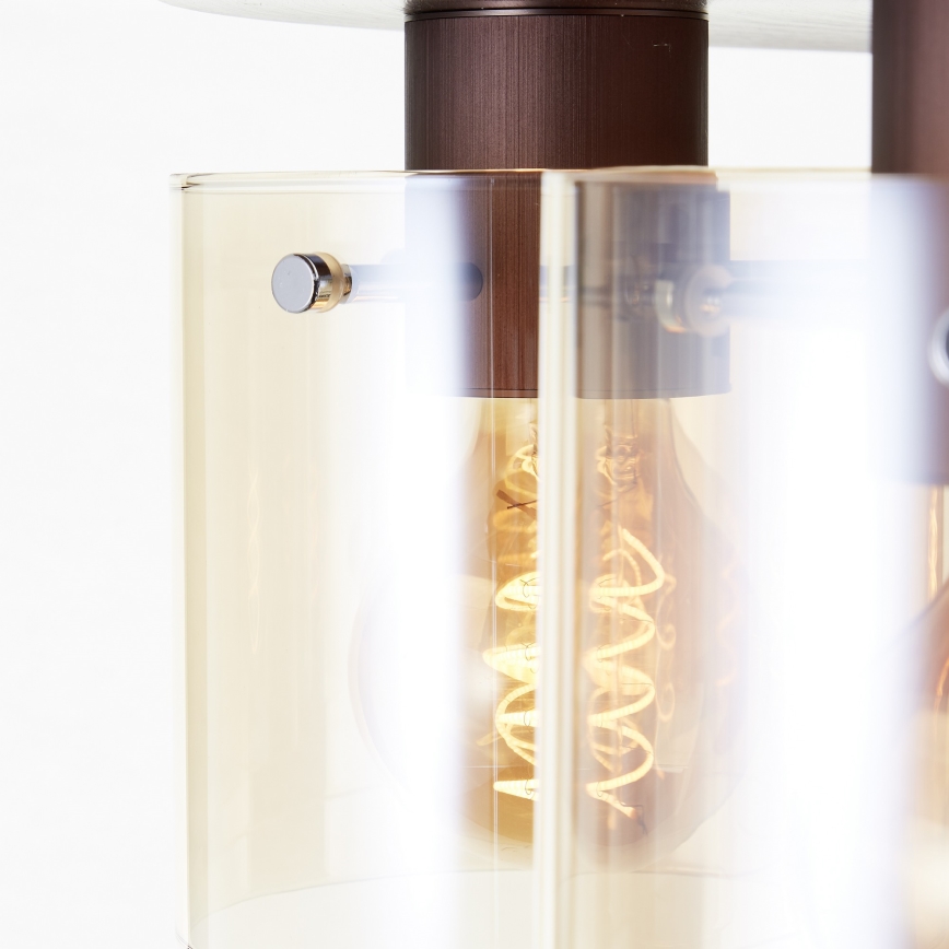 Brilliant - Stropné svietidlo PETJE 5xE27/40W/230V priemer 52 cm hnedé/dymové