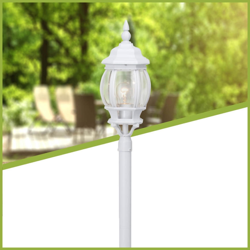 Brilliant - Vonkajšia lampa ISTRIA 1xE27/60W/230V 112 cm IP23 biela
