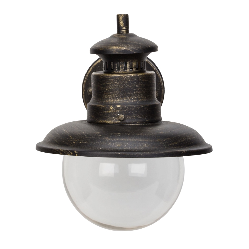 Brilliant - Vonkajšia nástenná lampa ARTU 1xE27/60W/230V IP44 patina/zlatá