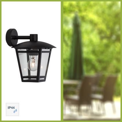 Brilliant - Vonkajšia nástenná lampa RILEY 1xE27/40W/230V IP44 čierna