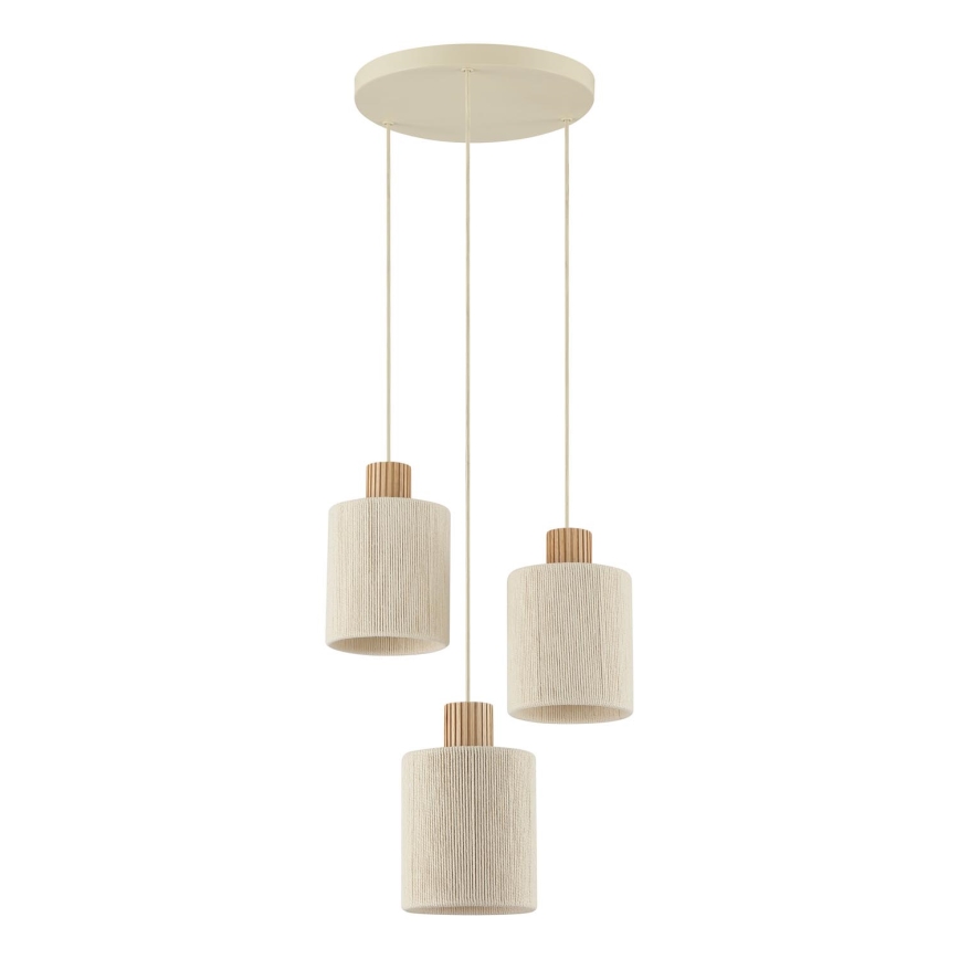 Brilliant - Závesné svietidlo na lanku ARLO 3xE27/20W/230V pr. 40 cm krémové