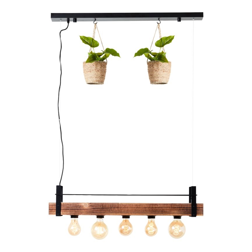 Brilliant - Závesný luster BANKWOOD 5xE27/28W/230V, topoľ