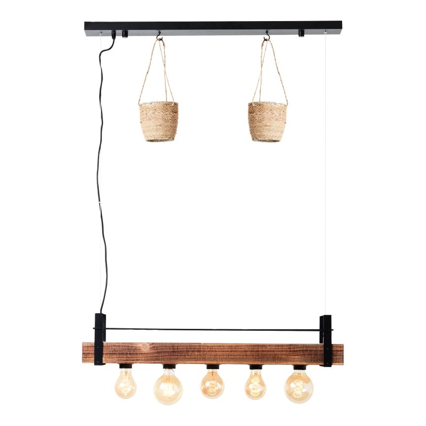 Brilliant - Závesný luster BANKWOOD 5xE27/28W/230V, topoľ