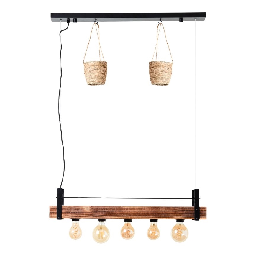 Brilliant - Závesný luster BANKWOOD 5xE27/28W/230V, topoľ