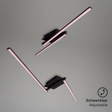 Brilo 3500-015 - LED Prisadený luster STAFF 2xLED/6W/230V čierna