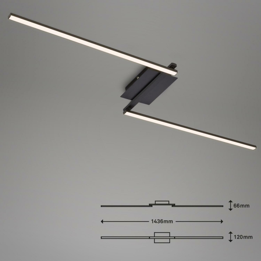 Brilo 3500-015 - LED Prisadený luster STAFF 2xLED/6W/230V čierna
