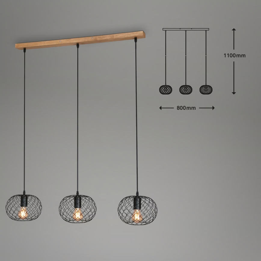 Brilo 4037-035 - Luster na lanku WINKI 3xE27/40W/230V