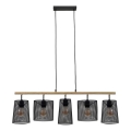 Brilo 4078-054 - Závesný luster na lankách WOOD & STYLE 5xE27/60W/230V