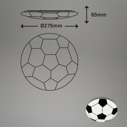 Brilo - LED Detské stropné svietidlo FOTBALL LED/12W/230V