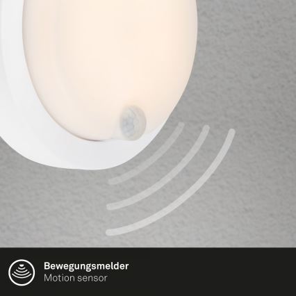 Brilo - LED nabíjacie vonkajšie nástenné svietidlo s pohybovým senzorom LED/4W/5V 4400 mAh IP44 biela