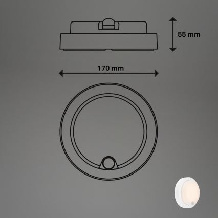 Brilo - LED nabíjacie vonkajšie nástenné svietidlo s pohybovým senzorom LED/4W/5V 4400 mAh IP44 biela
