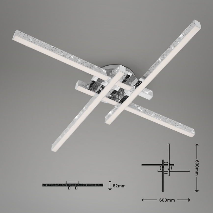 Brilo - LED Prisadený luster REY 4xLED/5W/230V lesklý chróm