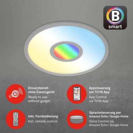 Brilo - LED RGB Stmievateľné stropné svietidlo CENTRO LED/24W/230V 2700-6500K Wi-Fi Tuya + diaľkové ovládanie